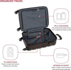 SwissGear 7366 Signature Hardside Expandable Luggage with Spinner Wheels, TSA Lock, Cup-Holder, Chocolate, Carry-On 19-Inch