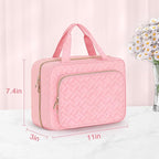 Wedama Toiletry Bag for Women, Medium Cosmetic Travel Bag, Hanging Toiletry Bag for Bathroom, Thickened PVC Waterproof Makeup Bag, Toiletries Bag for Travel Business Trips and Camping, Pink