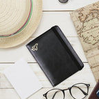 WALNEW Passport Holder for Travel, RFID Passport Cover Wallet for Women Men, PU Leather Passport Book Card Holder Case with Pen, Travelling Essentials for Flying
