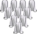 BeeGreen White Drawstring Backpack Bags Bulk 10 Pack X-Large 22.4" L x 17.5" W Sports Cinch Sackpack Gym String Bags Machine Washable Heavy Duty for Men Women