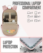 LIGHT FLIGHT Collge Laptop Backpack, 15.6 inch Laptop Travel Backpack for women, College Computer Bookbag Casual Bag for Work Travel College, Gifts for Women,Pink