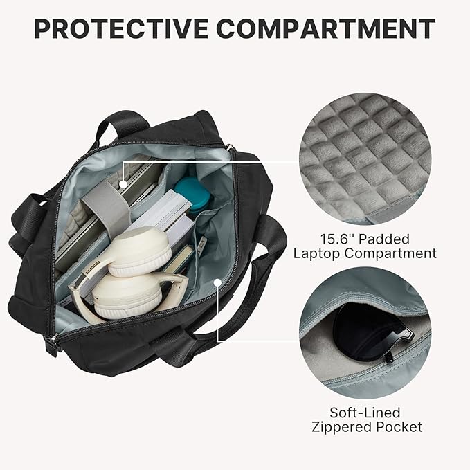 G4Free Protective 16" Laptop Backpack, Large Work Bag for Men Women, Slim Casual Backpacks for Travel, College, Business, Black