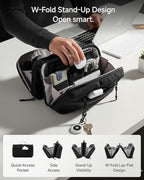 LUGGEX Large All-in-One Tech Pouch, CBX01 Cable Organizer Bag with Removable Strap, Double Accessories Bag & Water Resistant for Kindle, Chargers, Cord