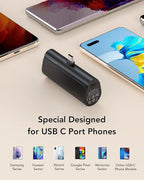 VEGER 2 Packs of Small USB C Portable Chargers, 5000mAh Power Bank Fast Charge Travel Essentials Battery Pack Compatible for iPhone 17/Air/17 Pro/17 Pro Max, Samsung Galaxy S25/S24/Android