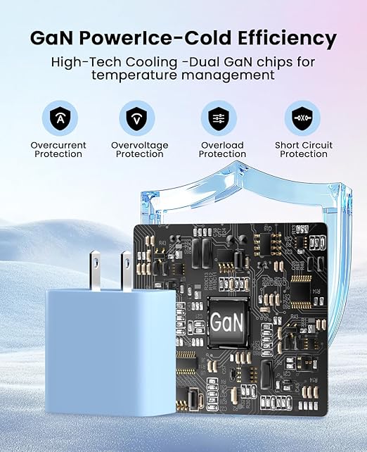 FEEL2NICE iPhone Charger Fast Charging 2 Pack Type C Wall Charger Block with 2 Pack [6FT&10FT] Long USB C to Lightning Cable for iPhone 14/13/12/12 Pro Max/11/Xs Max/XR/X,AirPods Pro,Blue