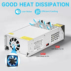 110V AC to 12V DC Converter 125A 1500W Power Supply, DC 12V Power Supply 1500wTransformer for Motor Pump CCTV Security Camera Car Stereo 3D Printer