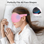 Gritin 100% Blackout Sleep Eye Mask for Women Men,Zero Eye Pressure Sleeping Mask-Ergonomic Design 3D Cutout Eye Movement and Eyelash Friendly Night Blindfold,Ultra Soft&Comfortable for Sleeping-Pink