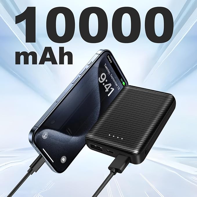 FERNIDA 10000mAh Power Bank Portable Charger USB 5V 3A Battery Pack for Heated Vest & Heated Pants & Smartphone & Heating Pad