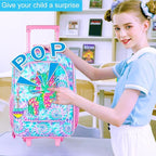 Kids Luggage for Girls, Cute Unicorn Suitcase Rolling with Wheels, Travel Carry on for Children Toddler Elementary - Pink
