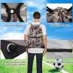 draw string back bag, Large Gym Sports string backpack for men and women with front zipper pocket and inside zipper pocket to keep key or phone (brown camo)