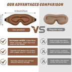 3D Advanced Eye Mask for Sleeping，Ultra Delicate Soft Skin Friendly Eye mask，100% Blackout Sleep Eye Mask for Sleep, Eyelash Extension Sleep mask (Coffee Color)