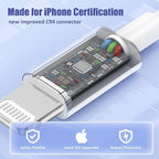 4Pack USB C to Lightning Cable 6FT, Fast Charging Cord for iPhone 14, Replacement for Apple Original Charger Cable for iPhone 14 13 12 11 Pro 11 XS MAX XR 8 7 6s Plus