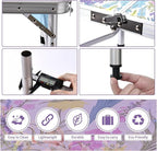 Yriuat Folding Camping Table 2ft Portable Pinic Table Adjustable Height Small Card Table Aluminum Foldable Lightweight with Carry Handle for Outdoor Indoor Hiking Camp BBQ Beach (Blooming Floral)