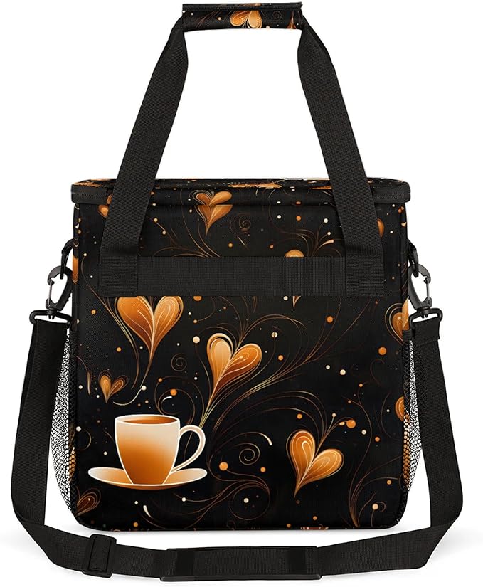 Coffee Maker Travel Bag Compatible with Keurig K-Mini or K-Mini Plus, Single Serve Coffee Brewer Carrying Case with Multiple Pockets for K-Cup Pods, Storage Bag With Shoulder Strap(Bag Only)