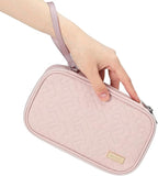 NISHEL Travel Cord Organizer Case, Double Layers Tech Electronic Bag, Essentials for Charger, Cable, Phone, Flash drive, Medium, Pink