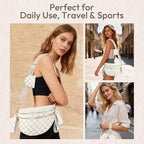Cross Body Bag for Women Bum Bag Checkered Belt Bags Fanny Packs for Girls Travel Purse Fashion Waist Packs Crossbody Nylon Purse Trendy Shoulder Bags for Womens
