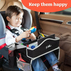 PILLANI Kids Travel Tray for Car - Carseat Tray w/iPad Holder & Dry Erase Board, Road Trip Essentials - Toddler Lap Desk Organizer for Airplane - Roadtrip Activities & Travel Essentials - Pack of 2