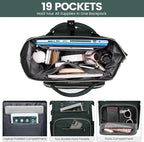 LOVEVOOK Laptop Backpack for Women,18 Inch Professional Womens Travel Backpack Purse Computer Laptop Bag Nurse Teacher Backpack,Waterproof College Work Bags Carry on Back Pack with USB Port,Dark Green