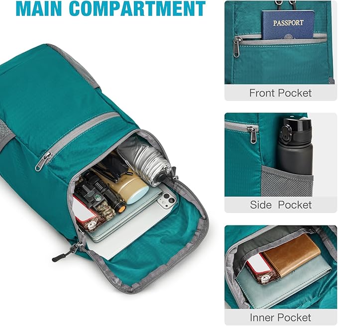 G4Free Lightweight Packable Hiking Backpack for Men Women Small Hiking Daypacks Foldable Shoulder Pack Casual Outdoor Bag 11L