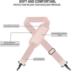 72 inch Shoulder Strap, Universal Replacement Laptop Shoulder Strap with Adjustable Buckles and Metal Hooks for Briefcase Laptop Messenger Bag Crossbody Bag Luggage/Duffel, Pink