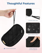 BAGSMART Travel Cord Organizer Electronics Case, Puffer Cable Organizer Bag Travel Essentials for Women, Small Tech Organizer Travel Case for Charger, Cable, Phone, Flash Drive Black