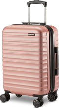 Amazon Basics 21" Hardside Carry-On Luggage with Multi-directional Wheels, Expandable for Up to 25% More Space, Scratch-Resistant Surface, Rose Gold