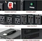 Cantonape Voltage Transformer Converter 3000 Watt Step Up/Down Convert from 110-120 Volt to 220-240 Volt and from 220-240 Volt to 110-120 Volt with 3 US Outlets, 3 Universal Outlets