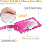 Travelambo Luggage Tags for Suitcases PU Leather Travel Tags Bag Tags Privacy Protection Travel Essentials