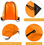 PLULON 25 Pcs Orange Drawstring Backpack Bags Bulk String Backpack Cinch Sack Pull Sport Gym Backpack Bags for Yoga Traveling Outdoor Sports