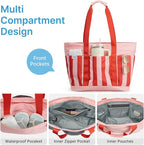 G4Free Beach Bag,Waterproof Beach Tote Pool Bags for Women,Compatible with Cup,Foldable for Weekender Travel