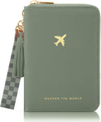 Beautiful Passport Holder for Travel with Wristlet Strap - All-in-One Wallet for Women with Card Slots and Tassel Keychain - Perfect RFID Blocking Case to Keep Your Travel Documents Organized & Safe