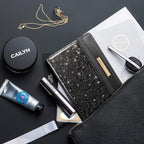 Passport Holder Cover,Traveling Passport Case Glitter Cute Passport Wallet for Women,Black Glitter