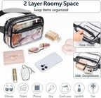Packism Clear Fanny Pack Stadium Approved - Plus Size 35-51 inches Adjustable Strap Clear Belt Bag for Women Men Transparent Waist Bag for Concerts, Sporting Events, Black