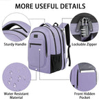 MATEIN Travel Backpack for Women, Expandable 15.6 inch Laptop Backpack, Large Anti Theft Business Computer Bag Water Resistant College Computer Bag Gift for Women Men, Purple