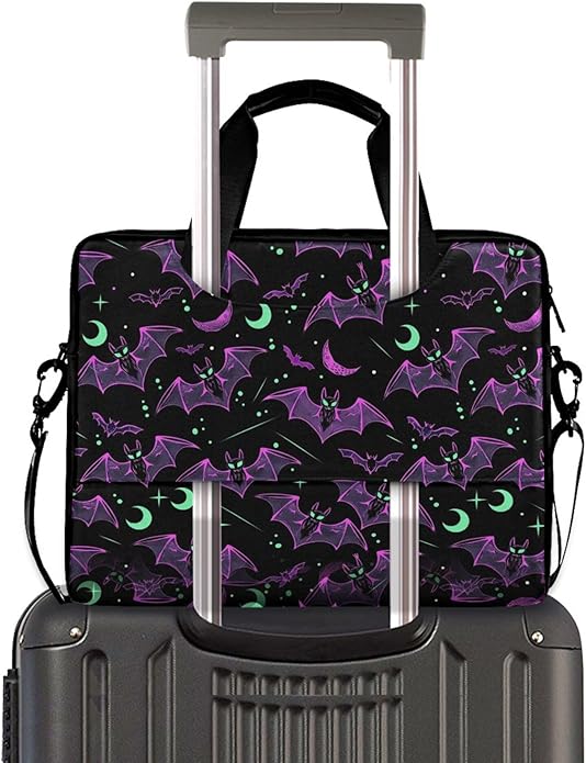MNSRUU Laptop Bag for 15.6 inch Black Gothic Bats