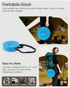 Upgraded Collapsible Stool with Cushion, 800 lbs Heavy Duty Capacity & Lightweight 2.6 lbs, 18-Inch Portable Retractable Folding Stool for Adults, Camping, Fishing, Hiking, BBQ, Travel, Outdoor Events