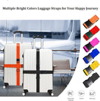 2 Pack Suitcase Straps, Bright Color Adjustable Luggage Belts, TSA Approved (Red)