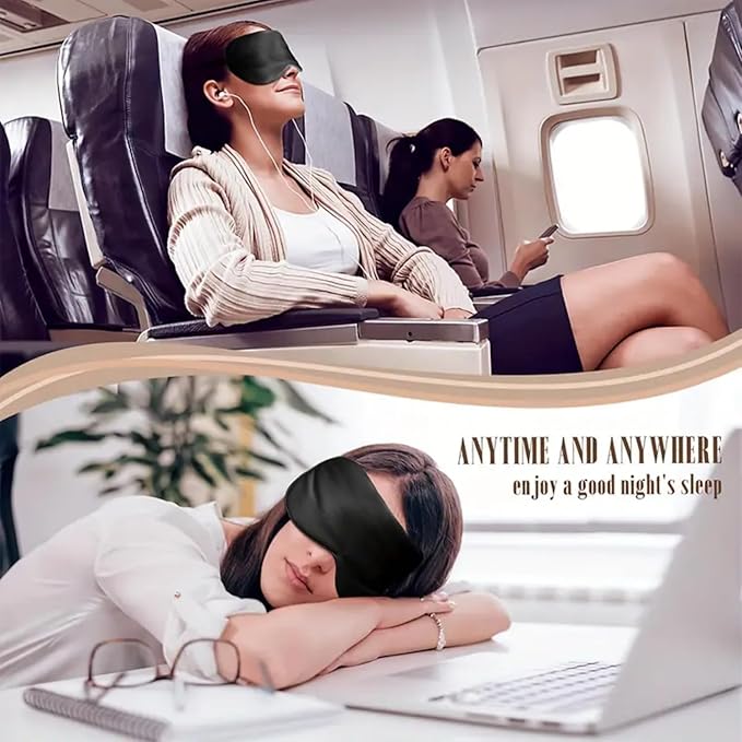 Sleep Mask for Women & Men,Silk Eye Mask for Sleeping,100% 6A Mulberry Soft Breathable Blackout Eye Masks for Sleep,Reduces Migraines & Puffy Eyes,Travel Office Airplane Use, Eye Care Gift