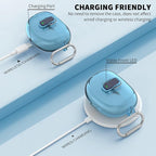 [Secure Lock] for Bose Ultra Open Earbuds Case(2024), TUDIOW Clear TPU Shockproof Protective Cover for Bose Open Ear Wireless Earbuds Accessories with Cleaning Kit& Keychain (Clear Blue)