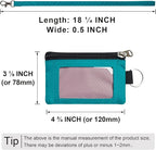 CHENSPRX Minimalist RFID Blocking Small Wallet with ID Window,WaterResistant Zip Id Case Wallet with Lanyard Keychain for Cards,Cash,Travel,Women,Men