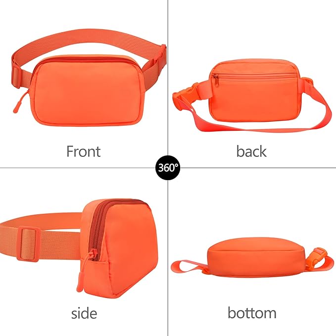 Fanny Pack Crossbody Bag for Women and Men, Belt Bag for Hiking Bum Bag with Adjustable Strap,Casual Cell Phone Pouch?Waist pack for Running Workout Sports Travel Orange