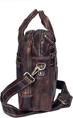 Leather Messenger Bag For Men, Vintage Handmade Laptop Briefcase and Shoulder Bag for Men Woman