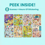Dog 300+ Kids Sticker Book by Cupkin, Pawsome Day, Toddler Airplane Travel Coloring and Sticker Book, Road Trip Essentials, 8 Coloring Pages 8 Side by Side Scenes for Ages 2–8 Years