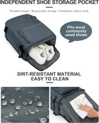 WONHOX Large Travel Backpack Women,Carry On Backpack Flight Approved 18x14x8 inches Bag Spirit Airlines Personal ltem,College Sports Hiking Rucksack Laptop Blackpack mochila de viaje, Grey Blue
