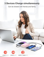 Portable Charger, 27000mAh 22.5W Fast Charging Power Bank with Built-in Cable, USB C Battery Pack with LED Display & Flash Light, Travel Essential External Battery Charger Bank for iPhone Samsung Pink