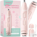 Facial Hair Remover & Eyebrow Trimmer - 2 in 1 Eyebrow & Face Shaver for Women - Rechargeable Face Razors for Women with Built-in LED Lights - Painless Hair Removal for Flawless Skin & Makeup