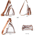LATMAP 7L Sling Bag For Women Men Backpack Fanny Pack Crossbody Chest Travel Shoulder Belt Bags Purse Handbag PU Leather