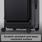 Kaleenie 2 pieces 20/29 Aluminum Frame Carry On and Checked Luggage Set with Side Opening, Lightweight Hardshell ABS+PC Trunk Suitcase with TSA Lock, 360° Universal Wheels & Adjustable Handle, Black
