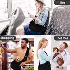 Lukovee Dog Sling Carrier, Hard Bottom Support & Adjustable Soft Padded Shoudler Strap Dog Slings for Small Dogs, Dog Purse with Drawstring Mesh Opening & Zipper Pockets for Puppy Cat Pet (Black)