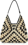 Straw Beach Bags for Women - Summer Woven Tote Bag Shoulder Handbags, Large Beach Bag for Women for Holiday